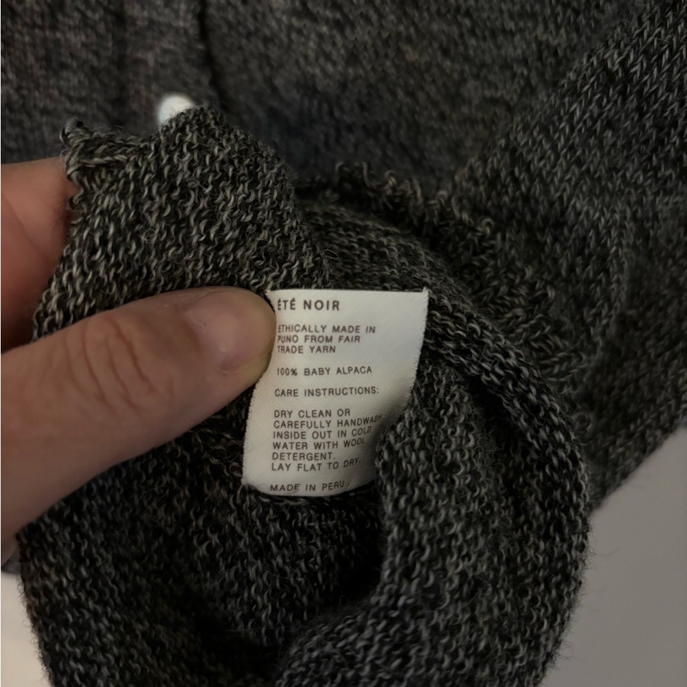 Charcoal Button-Front Knit Cardigan - Picture 3 of 4